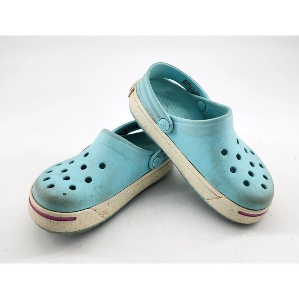 Crocs Kids Crocband ll Slip On Clog Shoes Blue/Pink 11990 Youth Size C10/11
